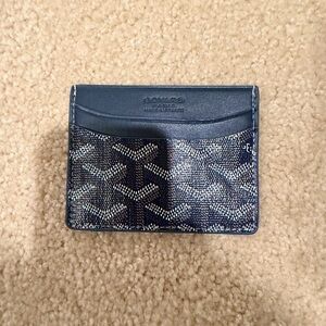 Goyard Navy and White Card Holder